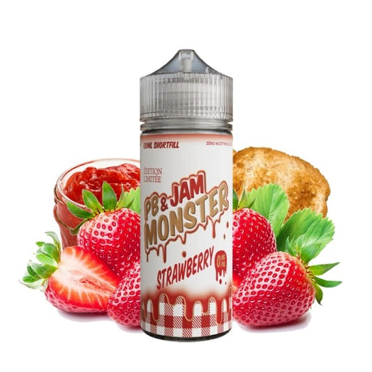 Strawberry 0mg 100ml - PB & Jam Monster by Monster Vape Labs